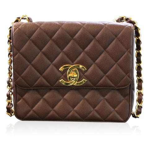 chanel brown vintage sholuder bag|Vintage Chanel Shoulder Bags .